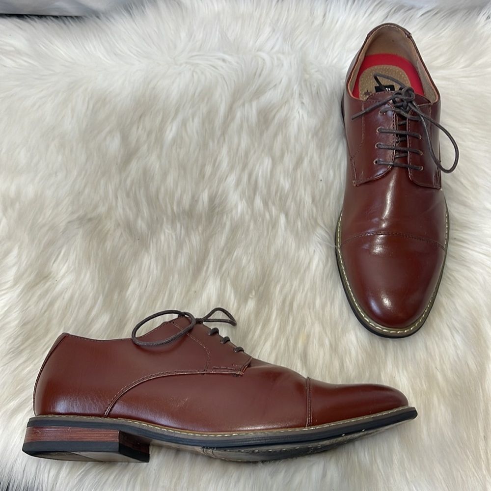 Bruno Marc Prince Brown Leather Oxfords Sz 9